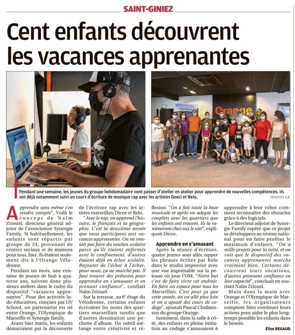 Article vacances apprenantes